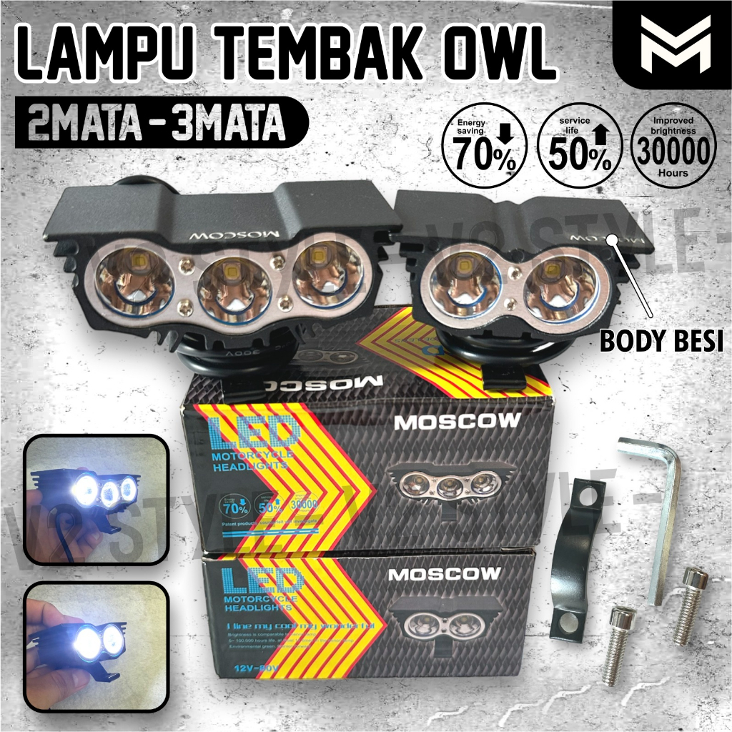 MINI OWL 85V LED สีขาว SPOTLIGHT ชุด PNP 2 EYES 4W 3 EYES 6W รถพวงกุญแจ R25 YZF R3 MT25 MT07 CBR MEG