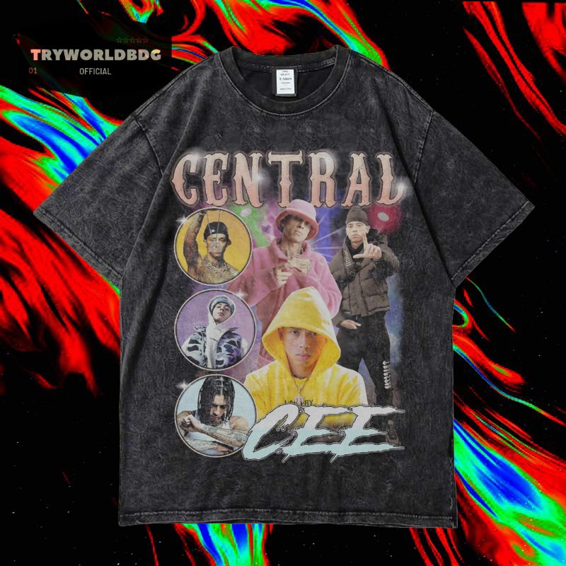 TRYWORLDG OFFICIAL เสื้อยืด OVERSIZED "CENTRAL CEE" | เสื้อยืด WASHED | ล้างหิน | เสื้อยืด OVERSIZED
