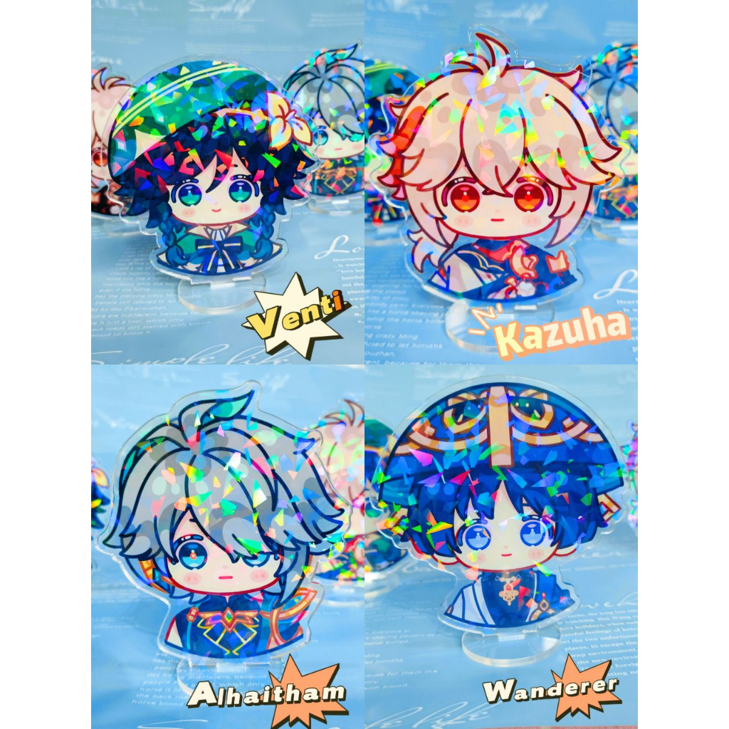 อะคริลิค Standee Genshin Impact Action Figure อะคริลิค Wanderer Kazuha Venti Alhaitham เลเซอร์ Face 
