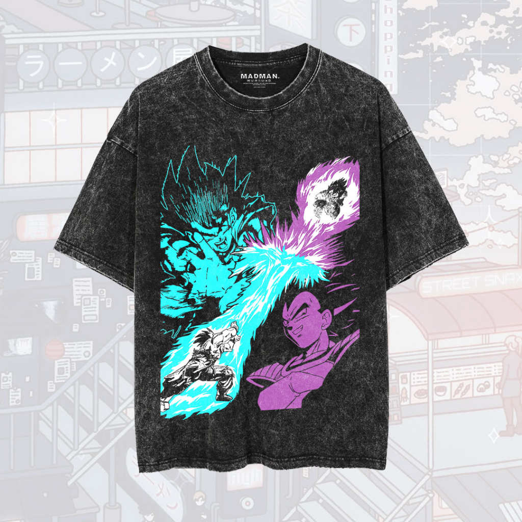 เสื้อยืดอนิเมะ MADMAN Oversize Washed DRAGON BALL Z | โว AI2-16