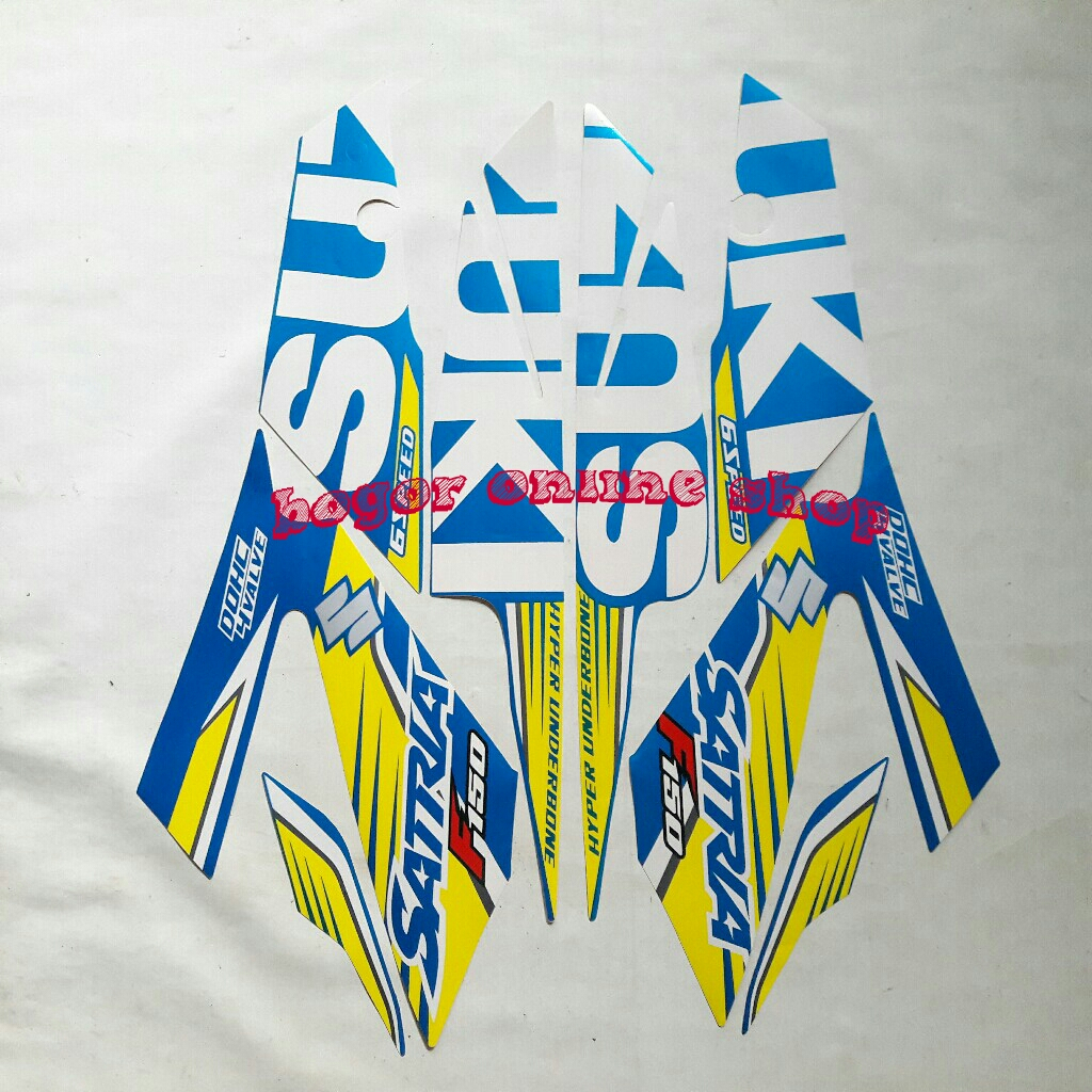 Satria F150 Fi 2017 Special Edition Blue Motorcycle Striping Sticker