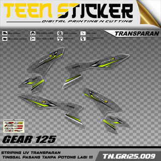 Striping GEAR 125- แถบโฮโลแกรม โครเมี่ยมไวนิล UV ใส Yamaha GEAR 125 NEW 09 VIRAL