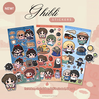 Nekopawprints: ghibli deco kiss cut sticker - สติกเกอร์ spirited away howls moving castle kiki บริการจัดส่ง