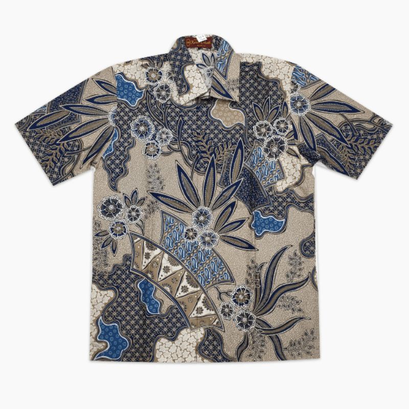 KEMEJA KATUN เสื้อบาติกแขนสั้นผู้ชายผ้าฝ้ายเนื้อดี KE186 ไซส์ XL