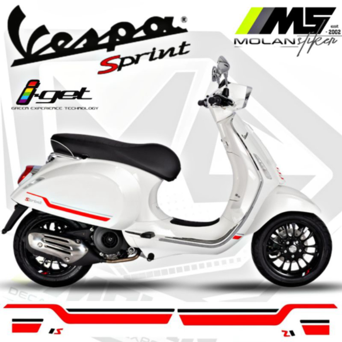 ตัดสติ๊กเกอร์ Striping Variations สําหรับ Vespa Sprint Vespa Primavera - Vespa Sprint 150 iget/3v/2v - Vespa Primavera 150 iget/3v/2v - Vespa Sprint Primavera Lis - Vespa Sprint Primavera Striping - Vespa Matic 3