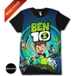 เสื้อยืด พิมพ์ลายการ์ตูน Ben 10 Alien Force 3D สําหรับเด็ก REG-R136