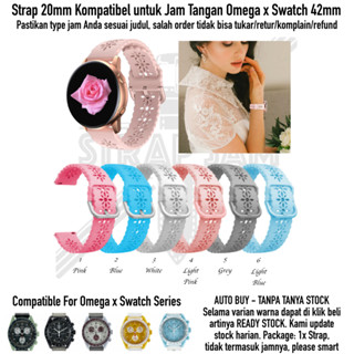 Zce สายนาฬิกาข้อมือซิลิโคน สวยงาม สําหรับผู้หญิง Omega X Swatch 42 มม. - 20 มม.