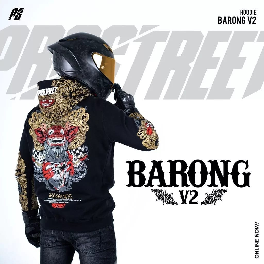 PROSTREET MOTOR RIDER HOODIE JACKET - PROSTREER BARONG PRIDE RIDER HOODIE - PROSTREET BARONG CULTURE BLACK PREMIUM DISTRO QUALITY THICK MATERIAL 280 GRAM XL XXL