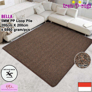 Tren-D-rugs Karpet polos permadani modern alas lantai ruang tamu kamar tidur bulu anti slip minimalis murah halus 200 cm x 200 cm - NMs