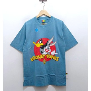 เสื้อยืด พิมพ์ลายโลโก้ Looney Tunes ขนาดใหญ่ สําหรับผู้ชาย และผู้หญิง