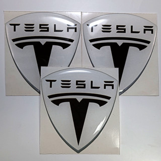 Tesla สติกเกอร์ ลายนูน 3D สําหรับติดตกแต่ง