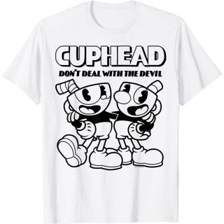 เสื้อยืดแฟชั่น ลาย Cuphead Mugman Buddies Versus The Devil สําหรับเด็ก ผู้ใหญ่ อายุ 12 3 4 5 6 7 8 9 10 11 12 ปี