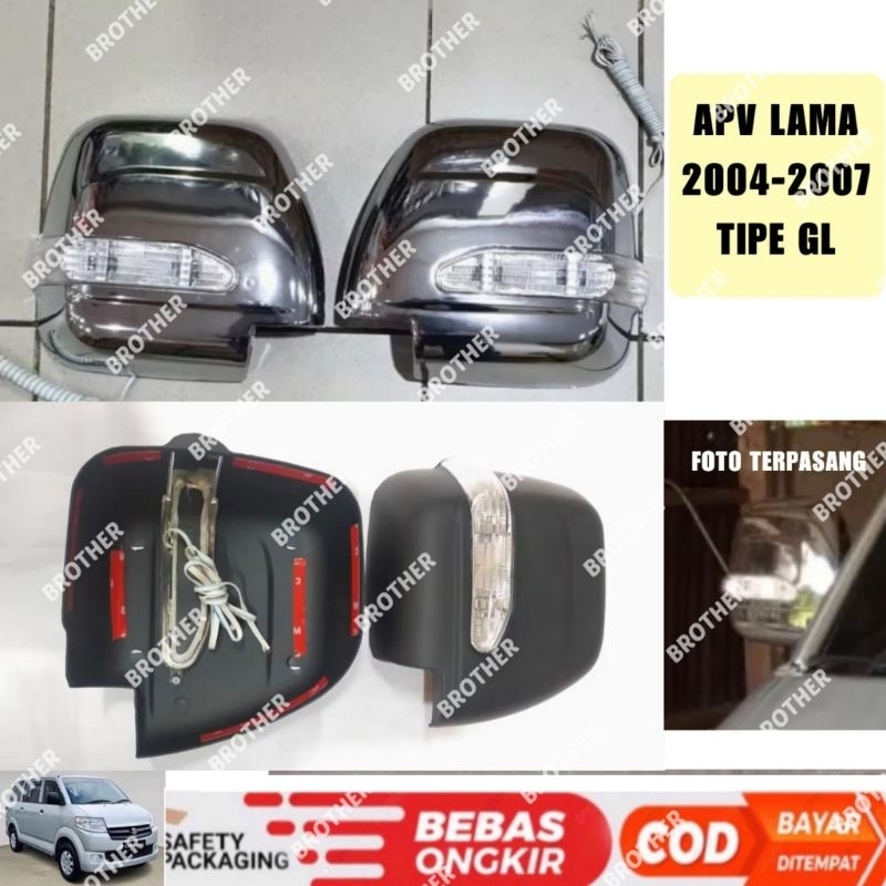 Hitam เก่า Suzuki APV ฝาครอบกระจกมองหลัง 2004 2006 2007 ประเภท GL Chrome เปลี่ยนไฟรุ่นสีดํา - Chrome