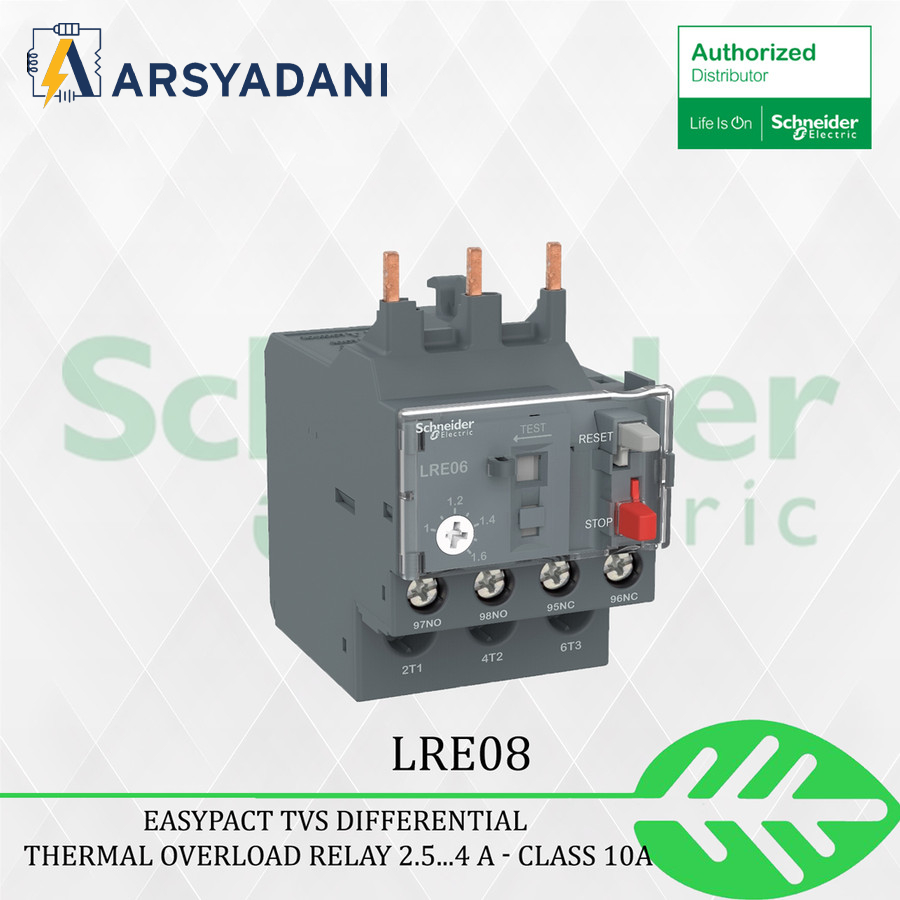 LRE08 - EasyPact TVS ได้รับการรับรองความร้อนเกินรีเลย์ 2.5...4 A