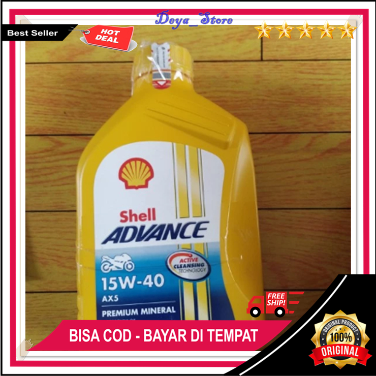 Shell ADVANCE AX5 15W-40 0.8 ลิตร Oil Original Shell ADVANCE Oil สําหรับ Supra X Revo จักรยานยนต์ฯลฯ