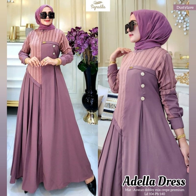 Adella DRESS BY SIGNADILA// Aswan dobby mix เครป premium//