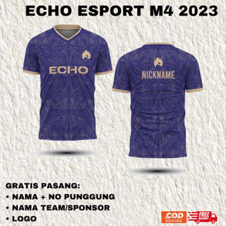 เสื้อกีฬาแขนสั้น พิมพ์ลาย Nickname Echo Esport M4 2023 แบบเต็มตัว ไม่มีด้านหลัง