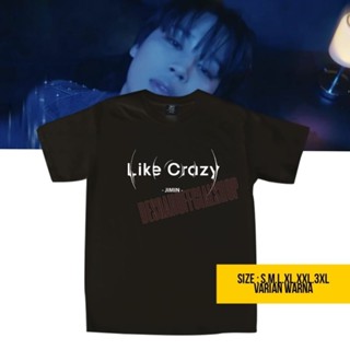 เสื้อยืด พิมพ์ลายโลโก้ bts Jimin Like crazy Big สไตล์เกาหลี