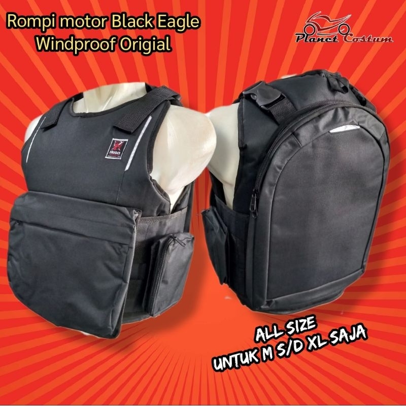 PCRM5 Black Eagle Touring Motorcycle Vest Anti-wind scothlite 3M รุ่นใหม่ล่าสุด สีดํา กันน้ํา แสงหนา
