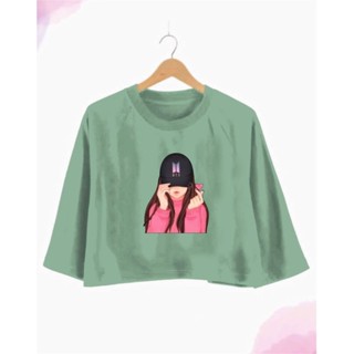 Dtf เสื้อยืดครอป โอเวอร์ไซซ์ มือ 3/4