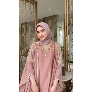 - Kaftan ABAYA Tille MIX INER SATIN OUTER Tille ปักเลื่อมเต็มรูปแบบ พรีเมี่ยม