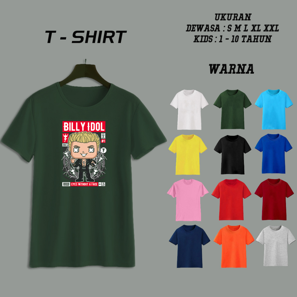 C092 BILLY IDOL เสื้อยืด / เสื้อยืด CARTOON BOYS & GIRLS / ผู้ใหญ่ผู้ชายและผู้หญิง SML XL XXL