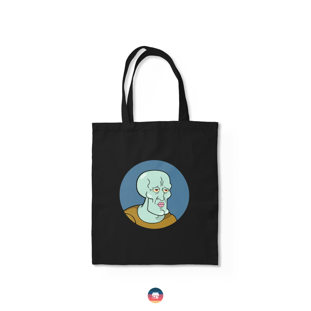 Spongebob SQUAREPANTS HANDSOME SQUIDWARD CANVAS TOTE BAG (ZPPER)