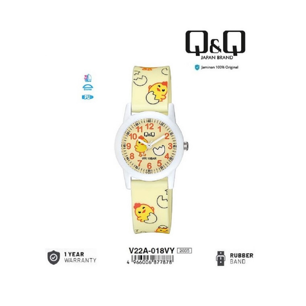 Q&Q QNQ QQ ORIGINAL RUBBER BAND KIDS WATCH CHILDRENS WATCH V22 V22A V22A-018VY
