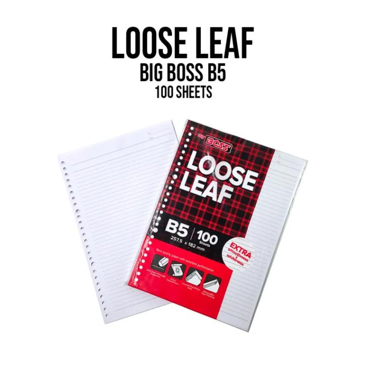AS888 - Loose Leaf BIG BOSS B5 100 แผ่น / ไส้กระดาษเติมเนื้อหา