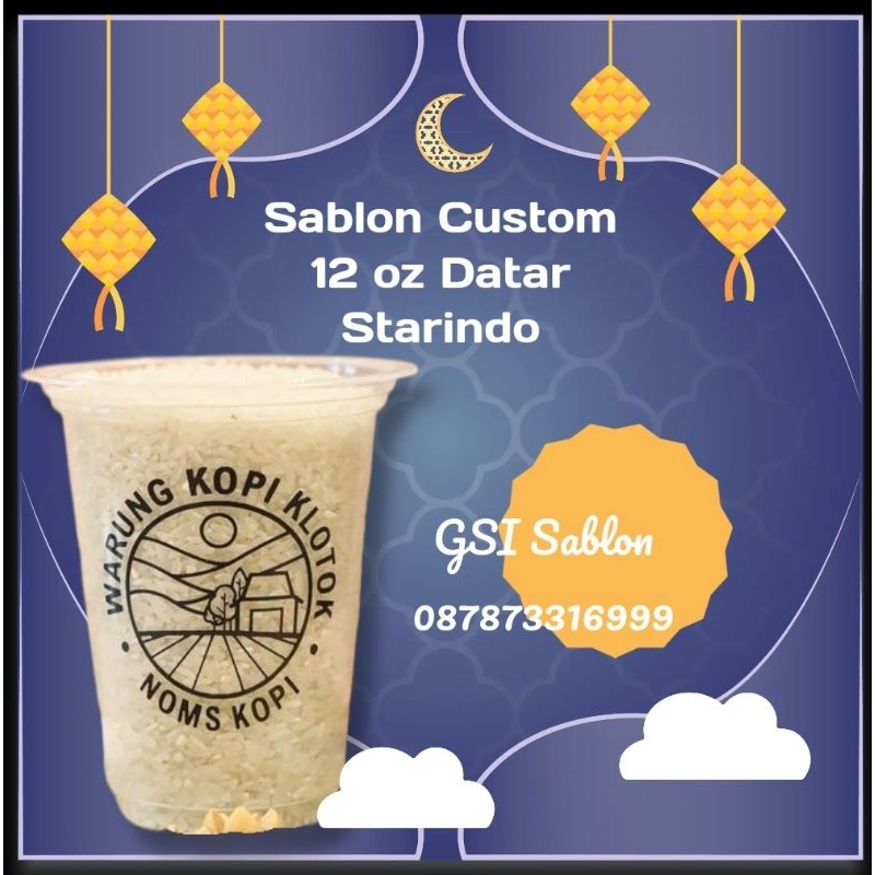 Starindo Flat 12 Oz Plastic CUP สกรีนลาย 7 กรัม