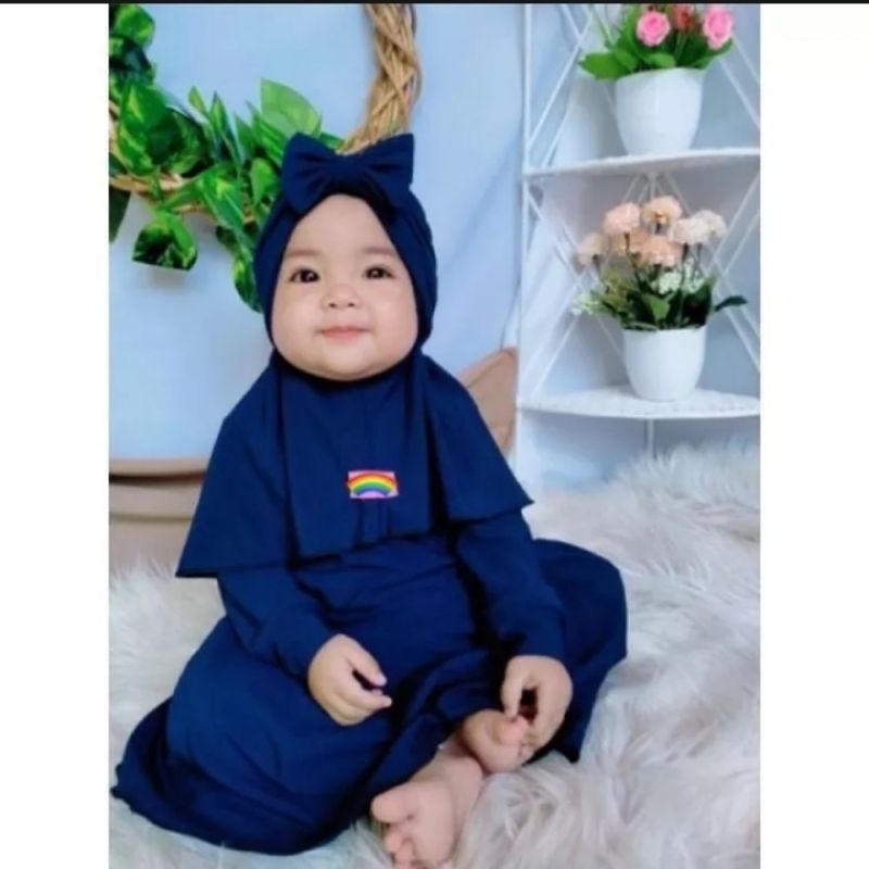 Baby &S gamis / น่ารักและน่ารัก azaibah / S 0-6 เดือน M 6 เดือน-1 ปี L 2-3 ปี XL3-4 ปี / syari gamis
