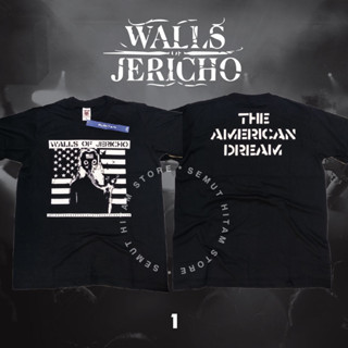 เสื้อยืด พิมพ์ลาย WALLS OF JERICHO THE AMERICAN DREAM Builtup Punk Rock Hardcore Music Band Prapatan Rebel Puritan สําหรับผู้ชาย