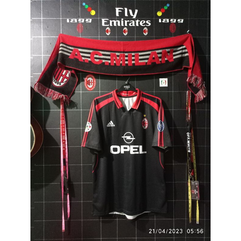 Ac Milan 3rd 2000 Size XL ใส่ L Maldini 3