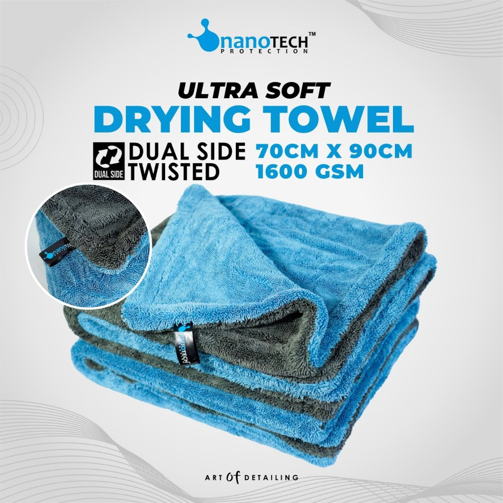 ผ้าขนหนูแยกส่วน 1600GSM 90X70 DUAL SIDE TWISTED SUPER THICK - การป้องกันนาโนเทค - ผ้าขนหนูไมโครไฟเบอ