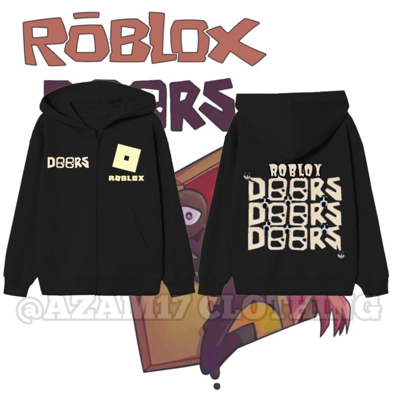เสื้อแจ็กเก็ต มีฮู้ด แต่งซิป ลาย Roblox Doors Game Roblox สําหรับเด็กผู้ชาย และเด็กผู้หญิง