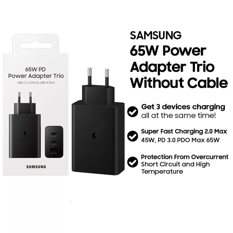เครื่องชาร์จชาร์จเร็วสุด Samsung 65W 3 พอร์ตของแท้