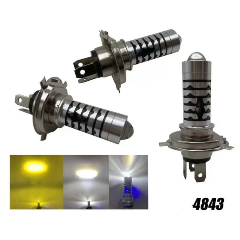 H4 เลเซอร์ led โคมไฟ 2 สี D2 3 ขา H4 Laser plus dusk blue Vixion mxking tiger gl cbr scoopy thunder 