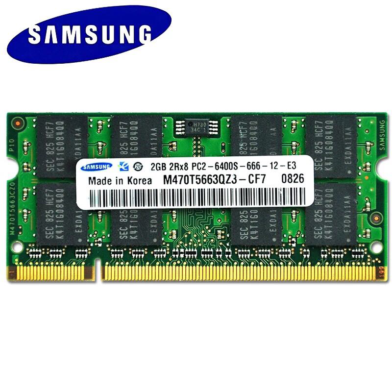 หน่วยความจําแล็ปท็อป 1.8v Samsung RAM 2GB DDR2 667mhz 800mhz