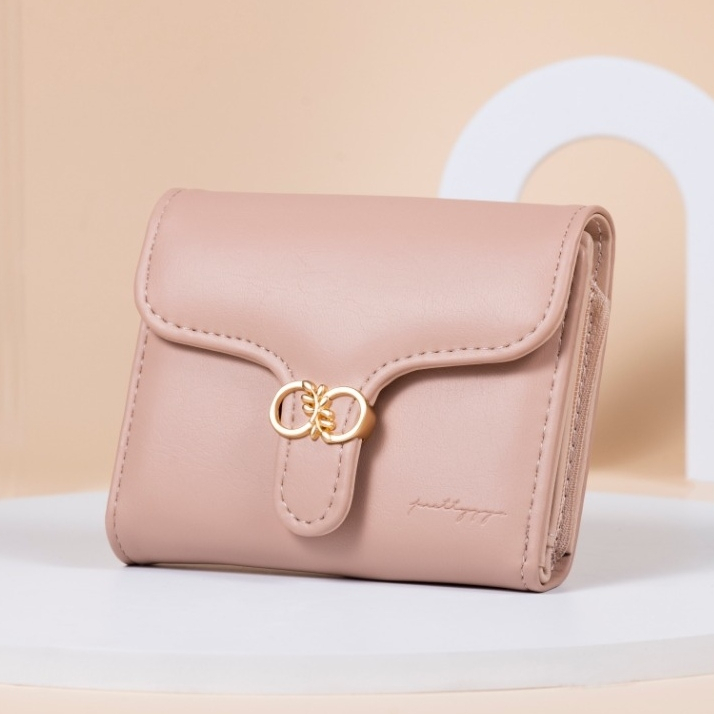 เกาหลีขนาดเล็กผู้หญิง FOLDING WALLET MINI MONEY ZIPPER ช่องเสียบการ์ด KOIN PRETTYZYS ต้นฉบับน่ารักสี