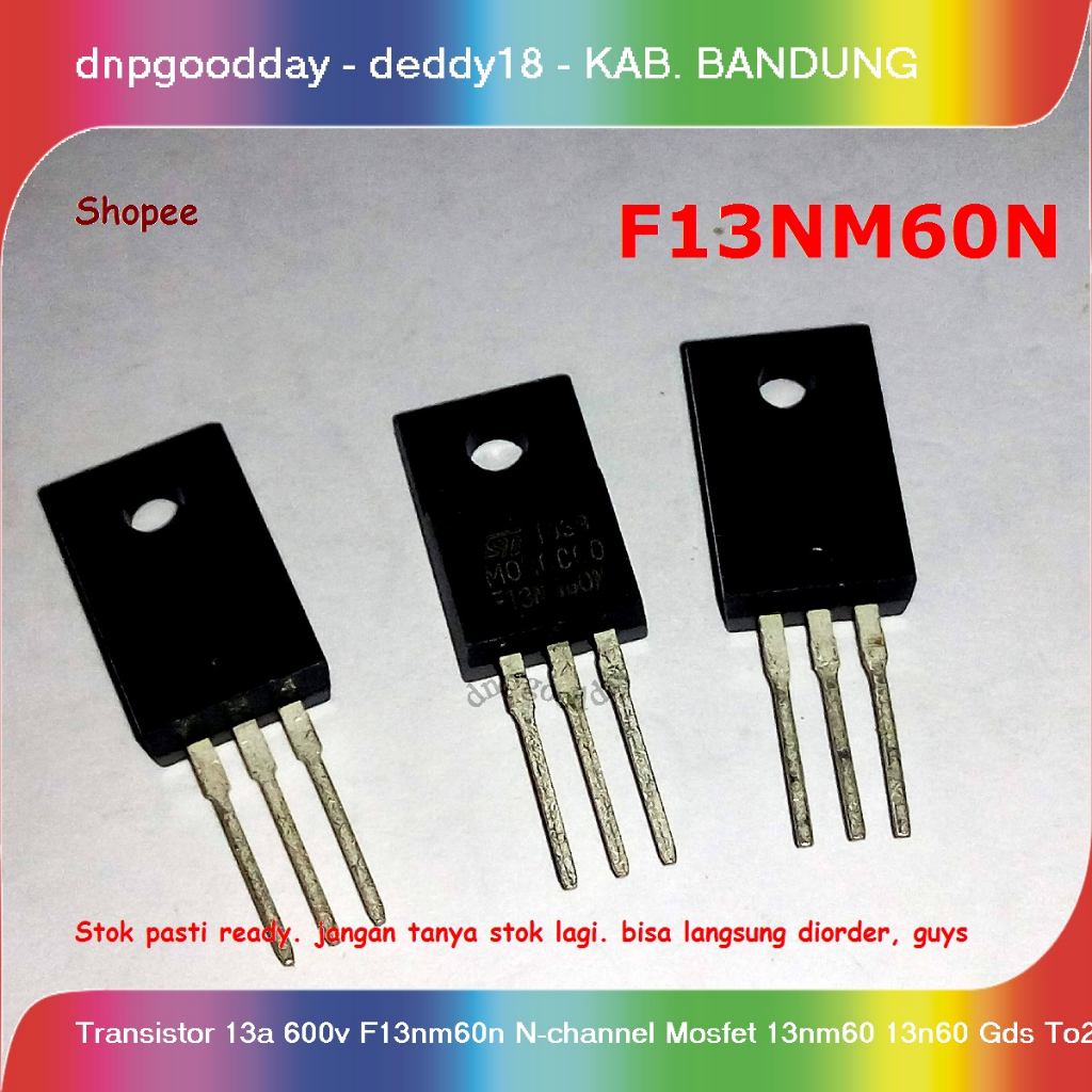 ทรานซิสเตอร์ 13a 600v F13nm60n N-channel Mosfet 13nm60 13n60 Gds