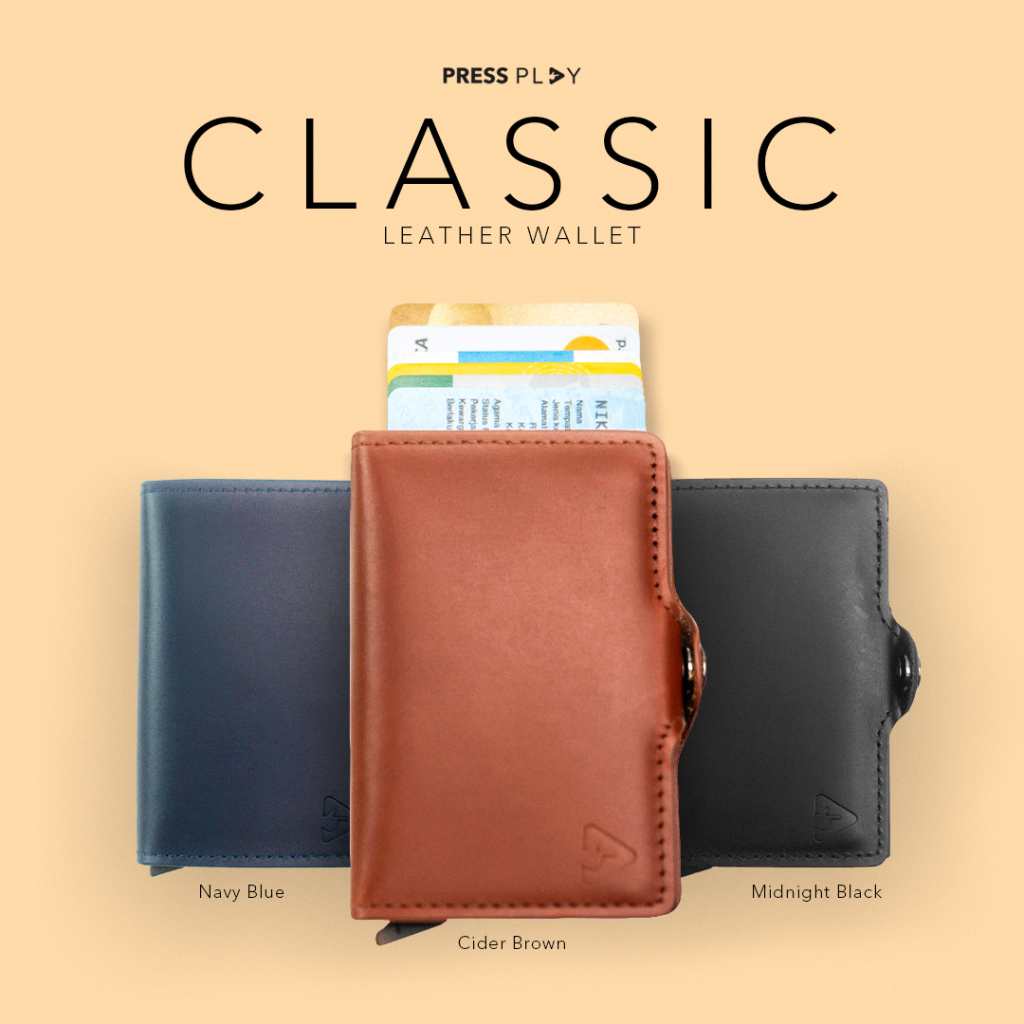 Classic V2 RFID Leather Pop Up Card Case Wallet โดย Press Play