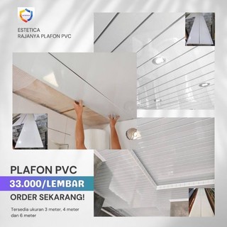 Plafon PVC Putih Polos Motif Kayu Ceiling Merk Tiger Anti Jamur Anti Bocor Harga Per 4 Meter