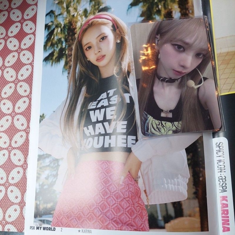 Aespa "My World" The 3rd Mini Album Karina Official POB SM Town/ Store Photocard (เวอร์ชั่นอัลลอยด์)