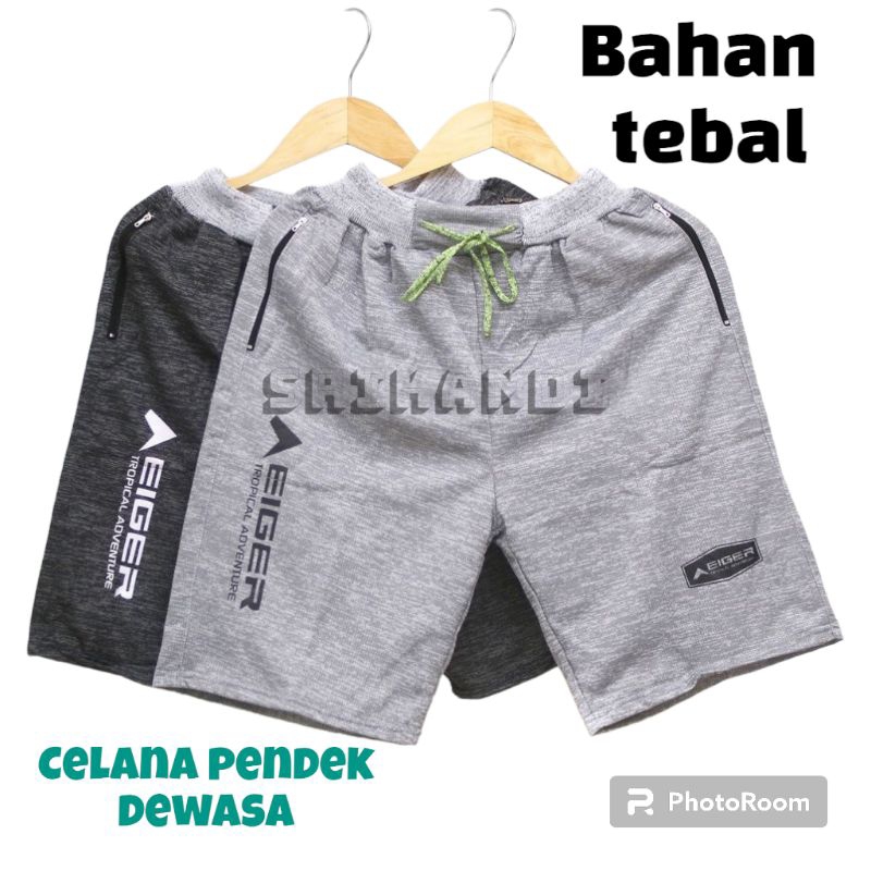 กางเกงขาสั้น 2 กระเป๋ามีซิปสําหรับผู้ชายผู้หญิง FLEECE MATERIAL TERRY THICK FABRIC