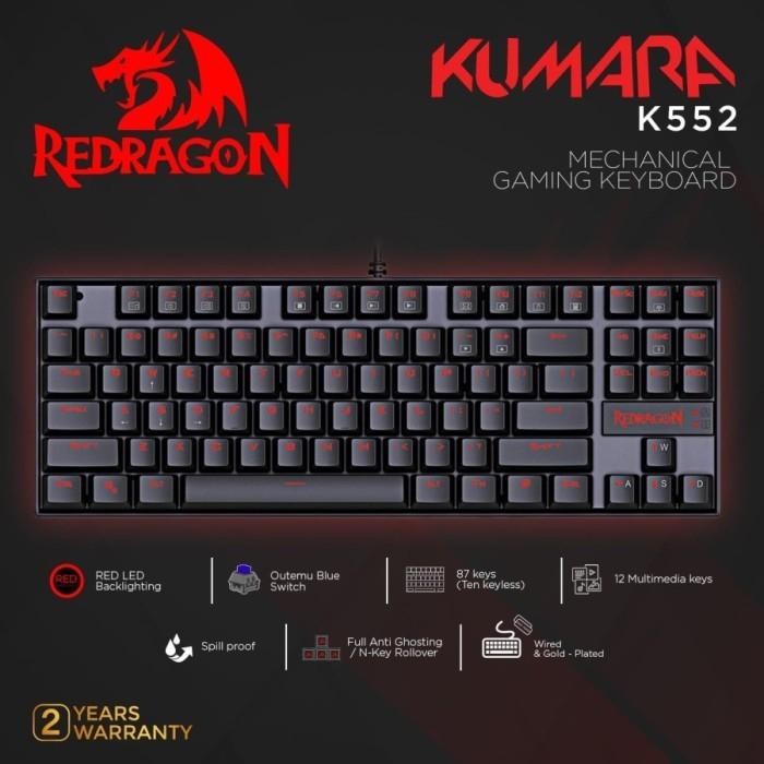 Redragon Kuara K552 - คีย์บอร์ดเกมกล TKL
