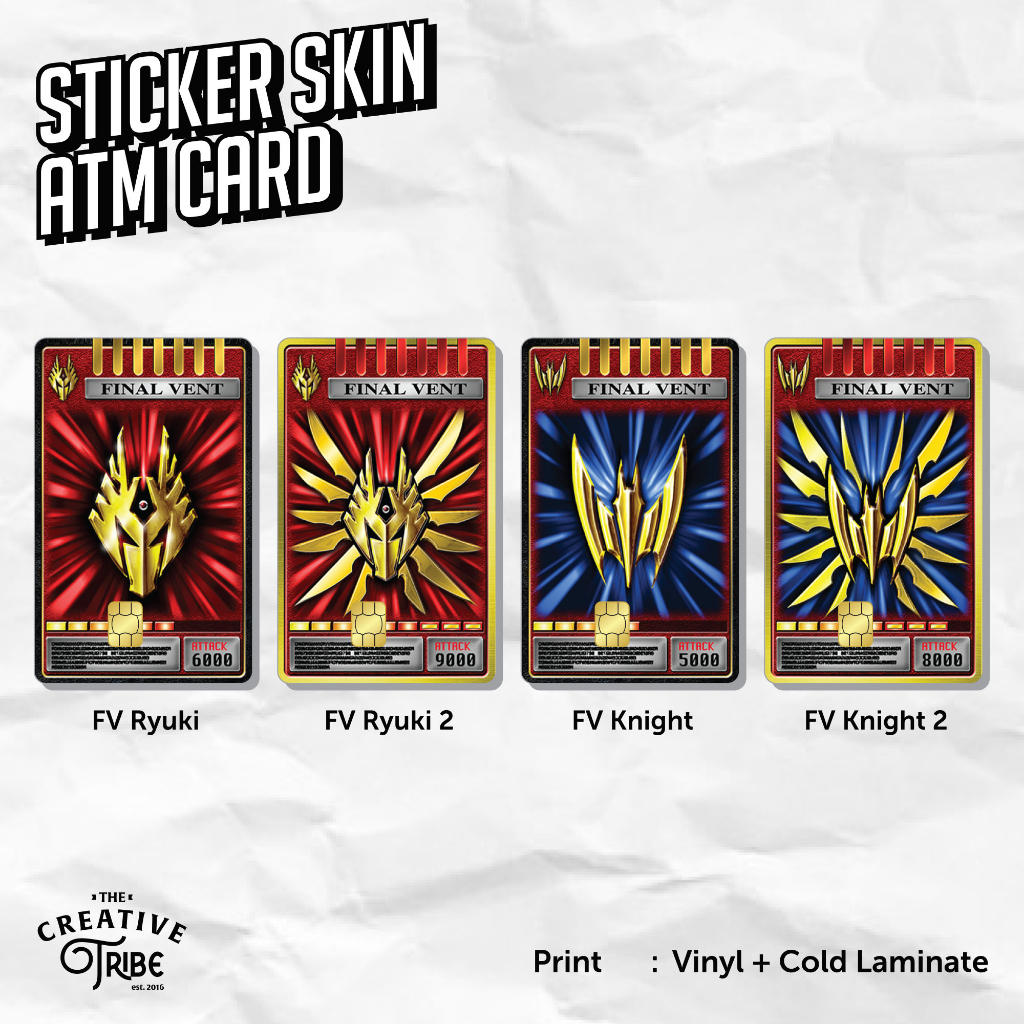 Final Vent - สติ๊กเกอร์สกิน - Vinyl ATM Debit Credit Emoney Flazz Kamen Rider Sticker