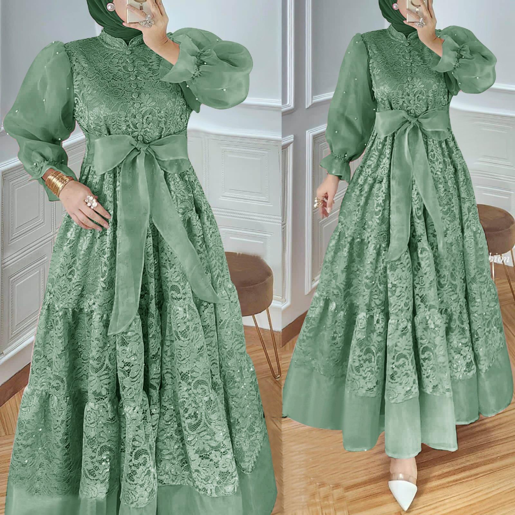 MAXI LALISA M/L/XL/2XL MUSLIM DRESS MAYUNG NICE WEDDING CLOTHES FIANCE SCHOOL UNIFORM LAMARAN SORA.014