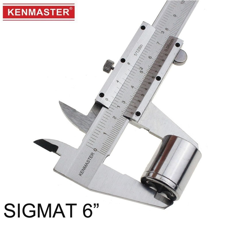 Sigmat Iron Vernier Caliper Original Kenmaster Vernier Caliper 6 นิ้ว Vernier Caliper
