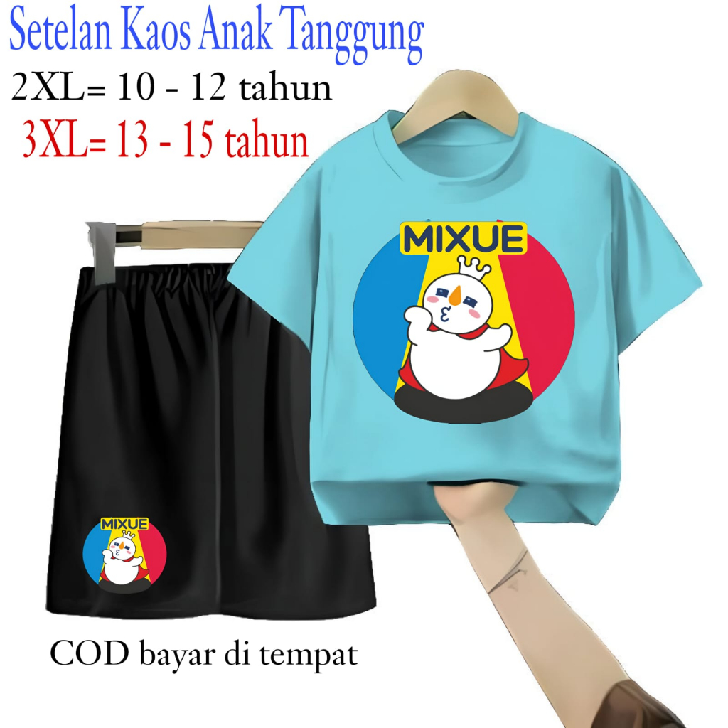 Mixue Rainbow ชุดเสื้อยืดเด็ก/สูทสําหรับเด็กที่รับผิดชอบ 10-15 ปี