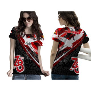 เสื้อยืด ลาย Indonesian Independence Day Jersey RI ครบรอบ 78 ปี 05,06,07 สําหรับผู้หญิง